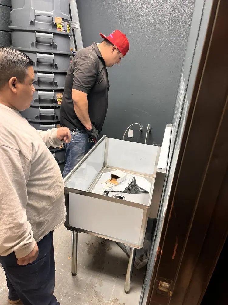 Commercial plumbing and sink installation in Victory